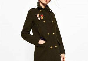 Love to Shop Card Zara Zara Khaki Military Style Coat with Images Military Fashion