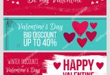 Love to Shop Voucher Card Set Od Modern Flat Valentines Day Stock Vector Royalty Free