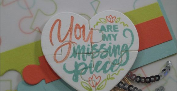 Love U to Pieces Card Puzzle Pieces Inspiration Stampin Up Valentine Cards