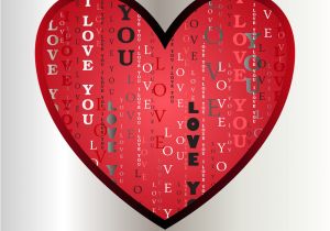 Love Words for Valentine Card Love Card Heart Shape with I Love You Text
