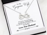 Love You Card for Wife Husband to Wife Infinity Heart Necklace with Message Card