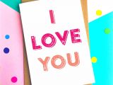 Love You Card with Name I Love You Simple Typographic Contemporary British Made