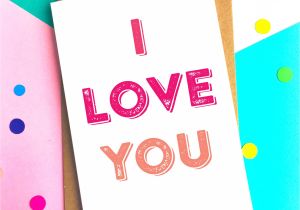 Love You Card with Name I Love You Simple Typographic Contemporary British Made