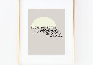Love You to the Moon and Back Card I Love You to the Moon and Back Print Nursery Print Room