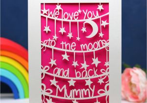 Love You to the Moon and Back Card to the Moon and Back Personalised Mother S Day Card