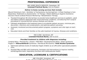 Lpn Resume Sample Licensed Practical Nurse Resume Sample Monster Com