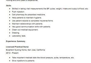 Lpn Resume Sample Licensed Practical Nurse Resume Sample