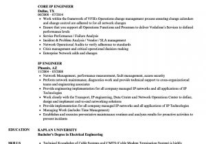 Lte Optimization Engineer Resume Ip Engineer Resume Samples Velvet Jobs