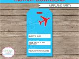 Luggage Tag Invitation Template Airplane Party Luggage Tags Favor Tags Thank You Tags