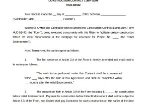 Lump Sum Contract Template 10 Sample Construction Contract forms Sample forms