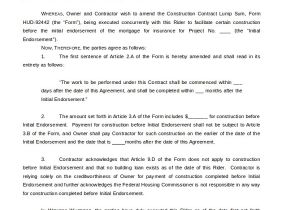 Lump Sum Contract Template 9 Sample Construction Contract forms Word Pdf
