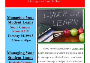 Lunch and Learn Flyer Template Lunch and Learn Manage Your Student Loans Florida