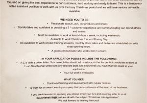 Lush Cover Letter Examples Lush Sauchiehall St On Twitter Quot We 39 Re Hiring Temp