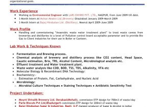 M Sc Fresher Resume format Resume format for Freshers Of Biotechnology