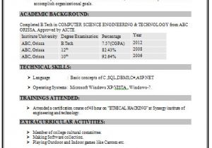 M Tech Cse Fresher Resume format Over 10000 Cv and Resume Samples with Free Download B