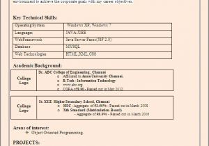 M Tech Cse Fresher Resume format Resume format for B Tech Computer Science Freshers