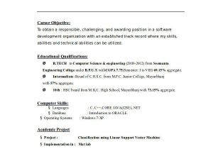 M Tech Cse Fresher Resume format Resume format for B Tech Cse Resume format for Vmccgroup