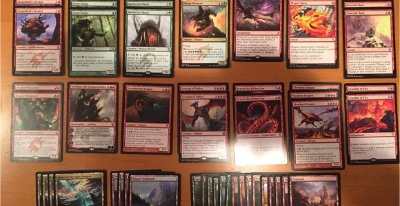Magic the Gathering Blank Card 5 Color Dragon 60 Card Deck Modern Mtg Magic the Gathering