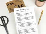 Maid Of Honour Thank You Card Funny Maid Of Honour Definitions A5 Card