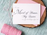Maid Of Honour Thank You Card to My Maid Of Honor My Sister On My Wedding Day Eve Card