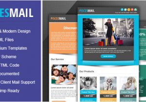 Mailchimp Email Templates themeforest Piscesmail Email Newsletter Template by Pophonic