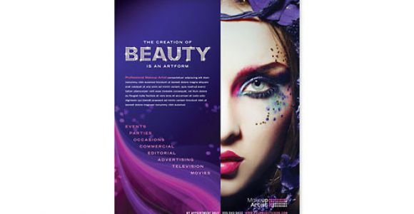 Makeup Flyer Templates Free Makeup Artist Tri Fold Brochure Template Design