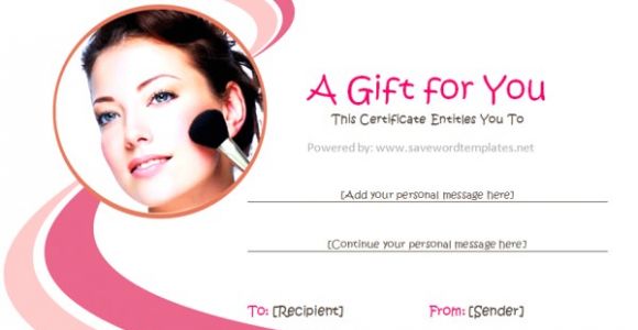 Makeup Gift Certificate Template Gift Certificate Templates