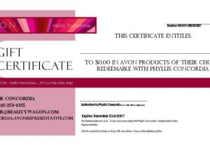 Makeup Gift Certificate Template Makeup Gift Certificate Template Avon Gift Certificate