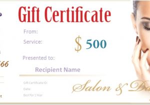Makeup Gift Certificate Template Spa Gift Certificate Templates