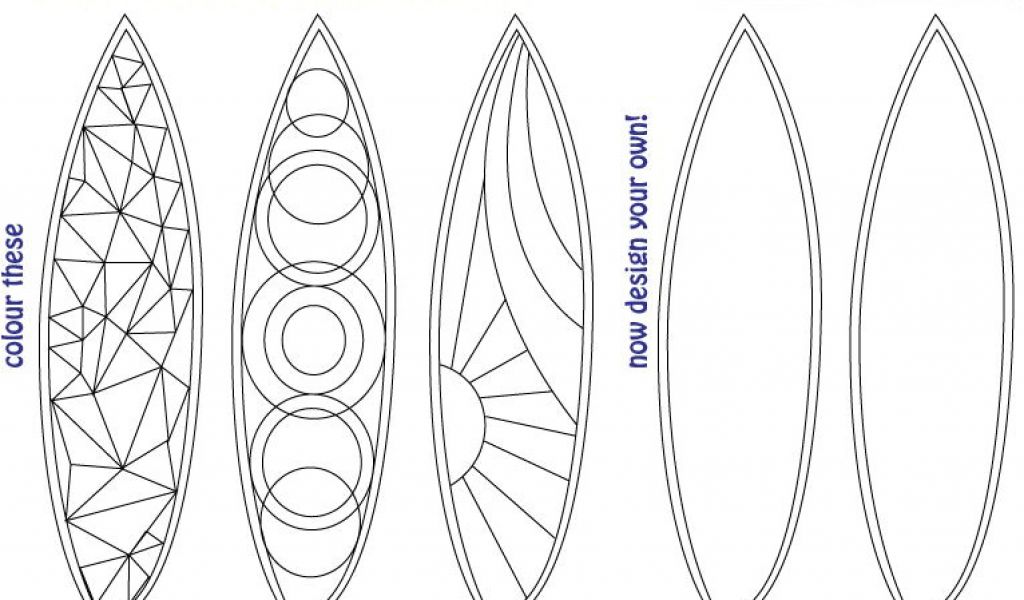 Making A Surfboard Template Free Surfboard Colouring Template Kids Free