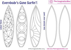 Making A Surfboard Template Free Surfboard Colouring Template Kids Free Printables