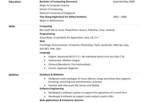 Malaysia Simple Resume format Huu Bang S R 233 Sum 233 Sample Of Resume for Internship