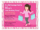 Mall Scavenger Hunt Invitation Template Free Printable Mall Scavenger Hunt Birthday Party