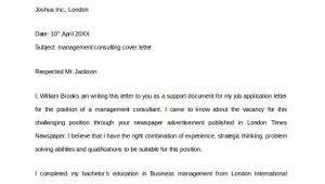 Management Consultancy Cover Letter 10 Consulting Cover Letter Templates to Download Sample