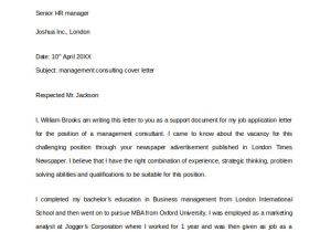 Management Consultancy Cover Letter 10 Consulting Cover Letter Templates to Download Sample