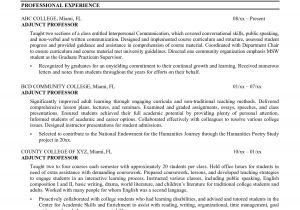 Management Faculty Resume Sample Sample Resume for Faculty Position Engineering Adjunct