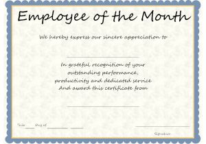 Manager Of the Month Certificate Template Employee Of the Month Award