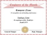 Manager Of the Month Certificate Template Employee Of the Month Certificate Template Excel Xlts