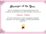 Manager Of the Month Certificate Template Manager Of the Year Certificate Created with