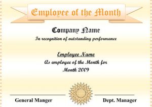 Manager Of the Month Certificate Template Printable Employee Of the Month