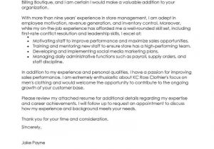 Managment Cover Letter Best Retail assistant Manager Cover Letter Examples