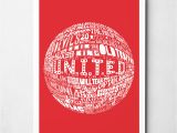 Manchester United Happy Birthday Card Manchester United Football Print Typography Print From Sketchbook Design
