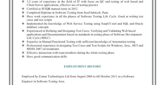 Manual Testing 3 Years Experience Sample Resumes Testing Resume Sample for 3 Years Experience Resume Ideas