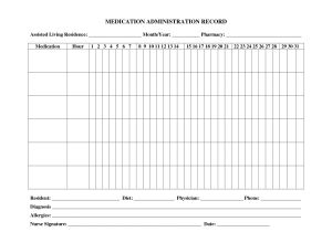 Mar Template Nursing 10 Best Images Of Administration Record Template