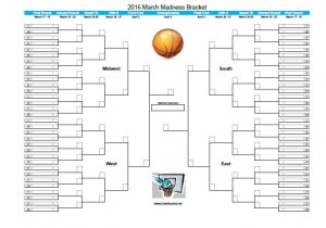 March Madness Email Template Printable 2016 March Madness Bracket