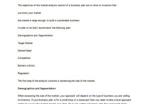 Market Analysis Template for Business Plan Marketing Business Plan Template 19 Free Sample