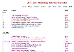 Marketing Activity Calendar Template Activity Calendar Templates 9 Free Pdf format Download