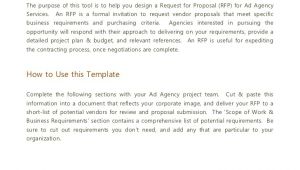 Marketing Agency Proposal Template Advertising Agency Rfp Template