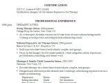 Marriage and Family therapist Resume Sample Resume for An Mfcc therapist Susan Ireland Resumes
