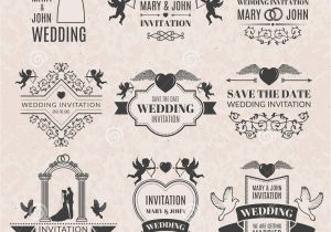 Marriage Card Logo Free Download Wedding Labels Set In Victorian Style Monochrome Pictures